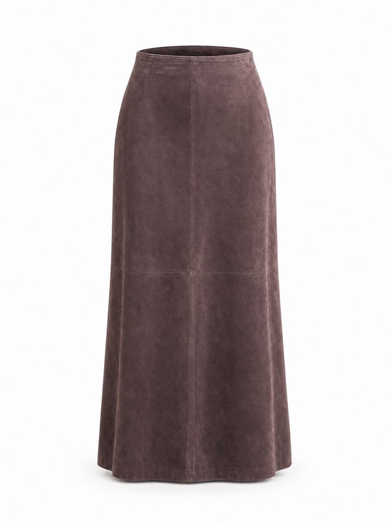 margaret godfrey Dresses & Skirts - Suede A-Line Maxi Skirt in Taupe